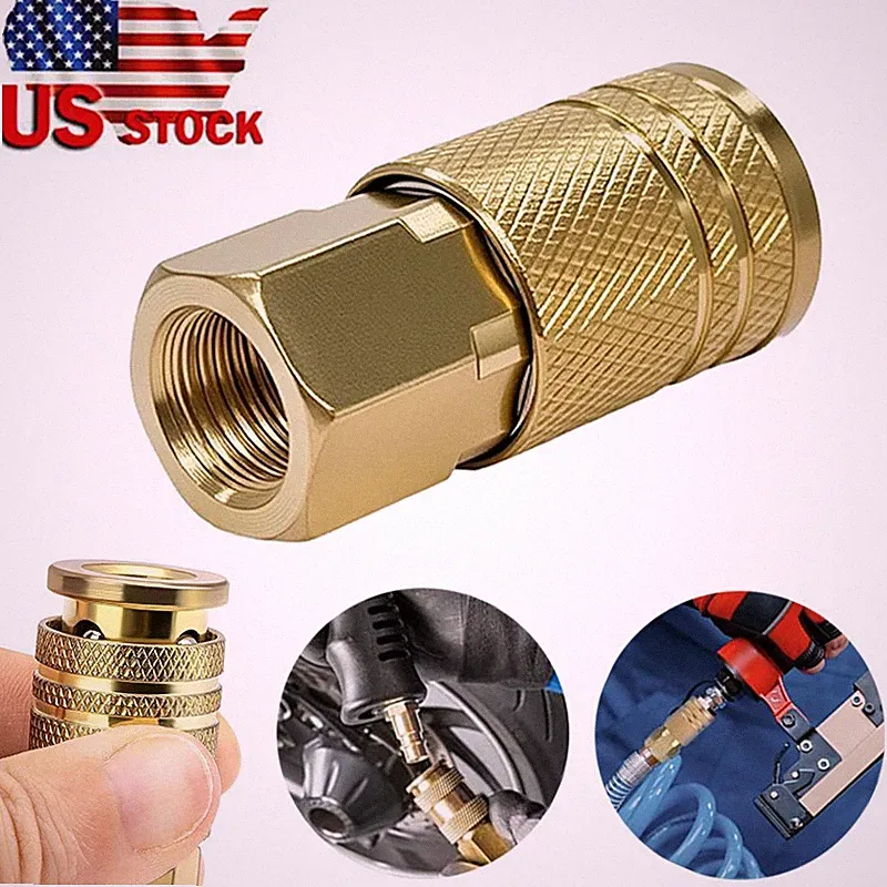 1Pcs 1/4" NPT Female Air Coupler Brass Hose Quick Connect Fittings Compressor
