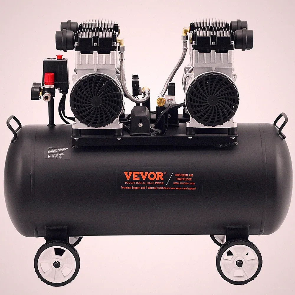 20-Gal Oil-Free Air Compressor, 4HP 10.6 CFM@90 PSI, 125 PSI Max, 78dB Quiet
