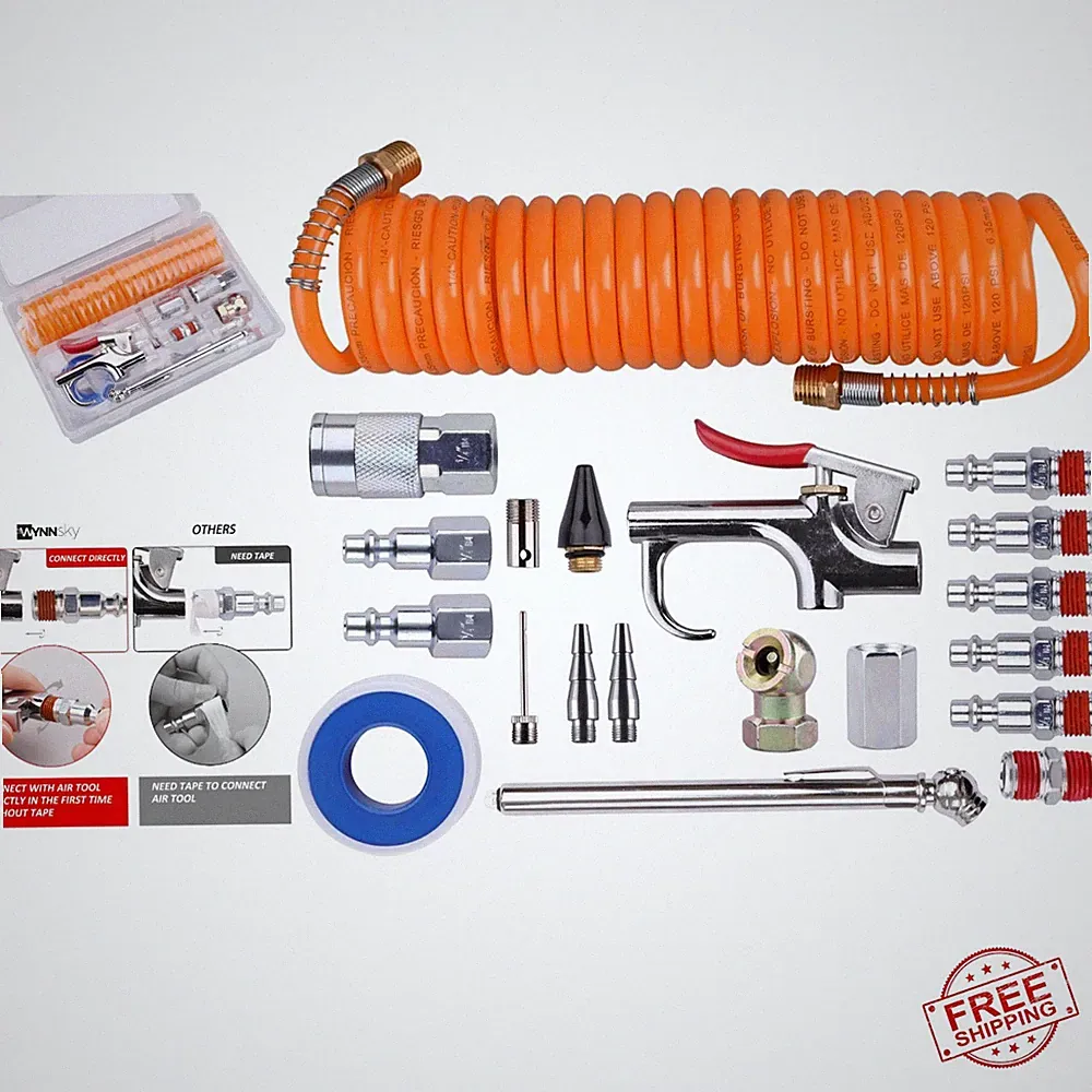 20 Piece 1/4 Inch NPT Air Accessory Kit - Complete Toolset for Your Compressor