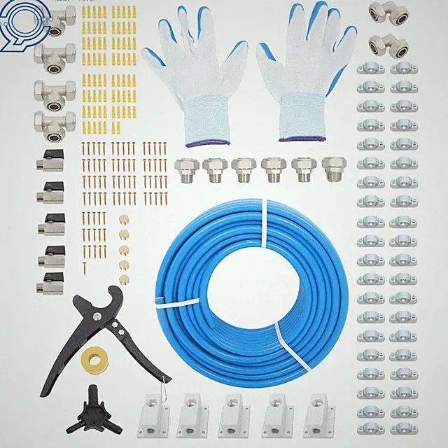 3/4" Aluminum Compressed Air Piping - 200ft Complete Kit for Shop Use