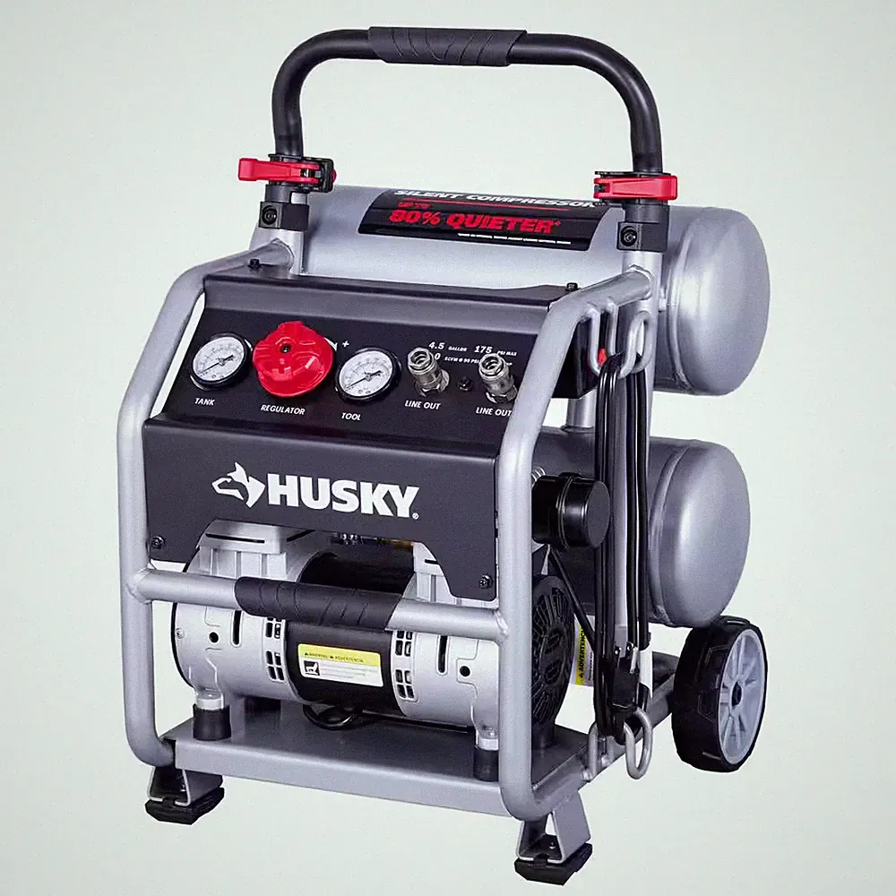 4.5 Gal. 175 PSI Portable Electric Oil-Free Quiet Twin Stack Jobsite Air Compres