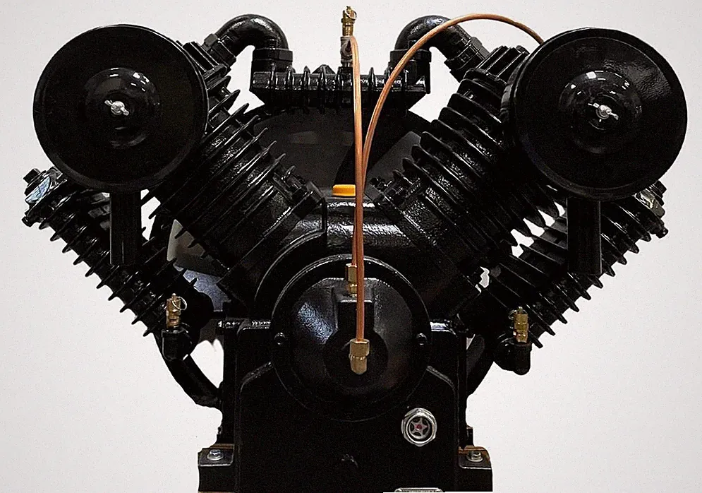 CI10, CA2, 10HP CAST IRON 2 STAGE AIR COMPRESSOR PUMP V-4 PISTON