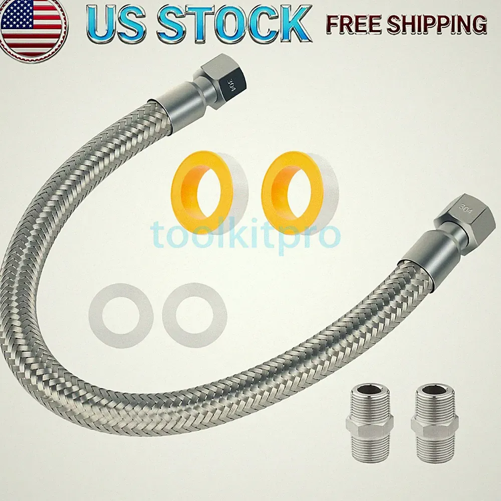 Industrial Grade Compressor Jumper Hose, 3/4" NPT Male 20" Length Hose 750°F