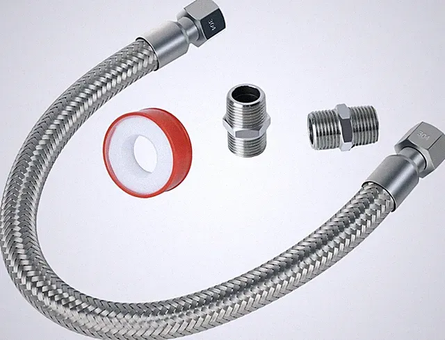 Industrial Grade Compressor Jumper Hose 3/4" NPT Male X 20" Length,Stainless Ste