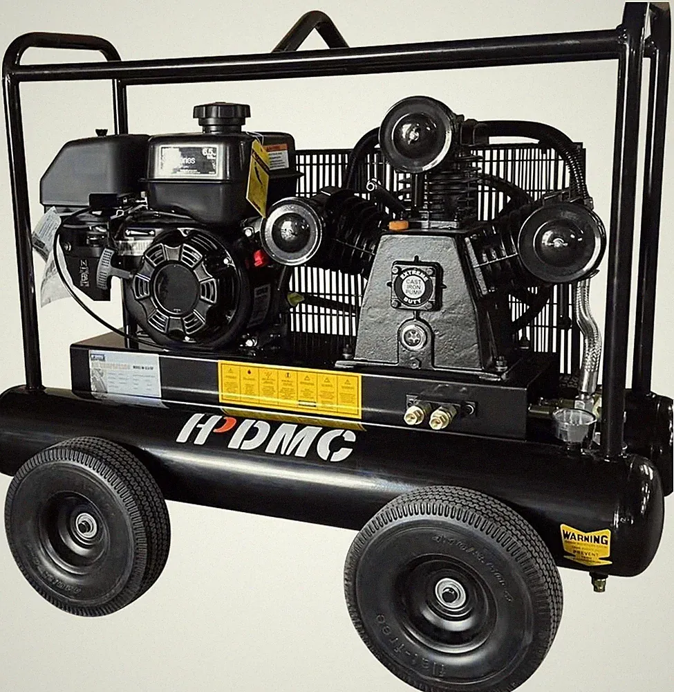 MutsMover 4 Rounds 6.5HP Gas Driven Piston Air Compressor 9 Gal Tank 17Cfm120Psi