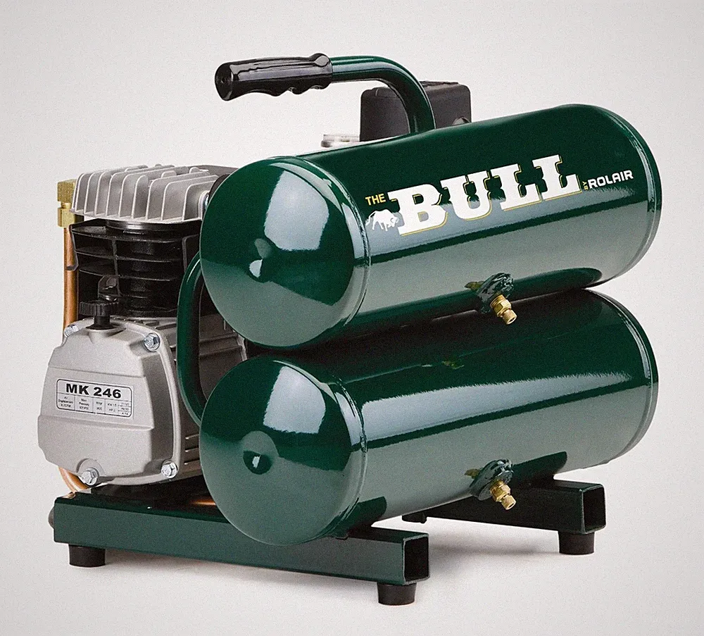 Rol-Air FC2002 2HP 4.3 Gal Twin Stack Air Compressor 125 PSI 4.1 CFM